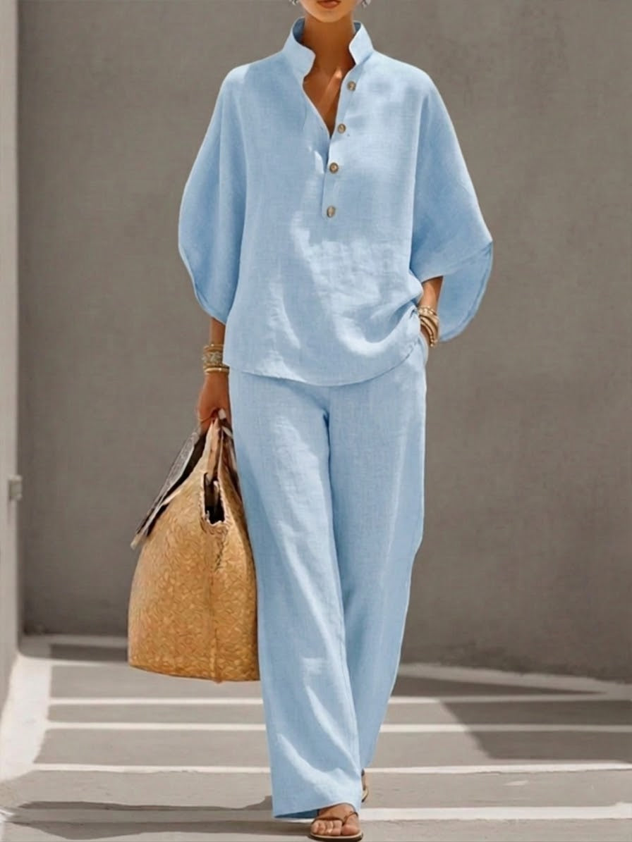 Mariel | Conjunto completo con mangas de murciélago y pantalones amplios para Mujer