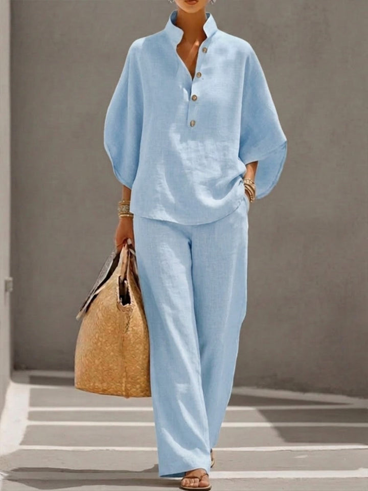 Mariel | Conjunto completo con mangas de murciélago y pantalones amplios para Mujer