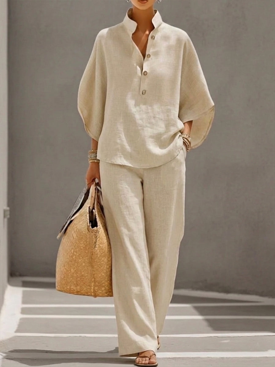 Mariel | Conjunto completo con mangas de murciélago y pantalones amplios para Mujer