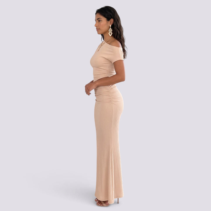 Conjunto Mujer Dos Piezas Elegante Un Hombro Falda Sirena