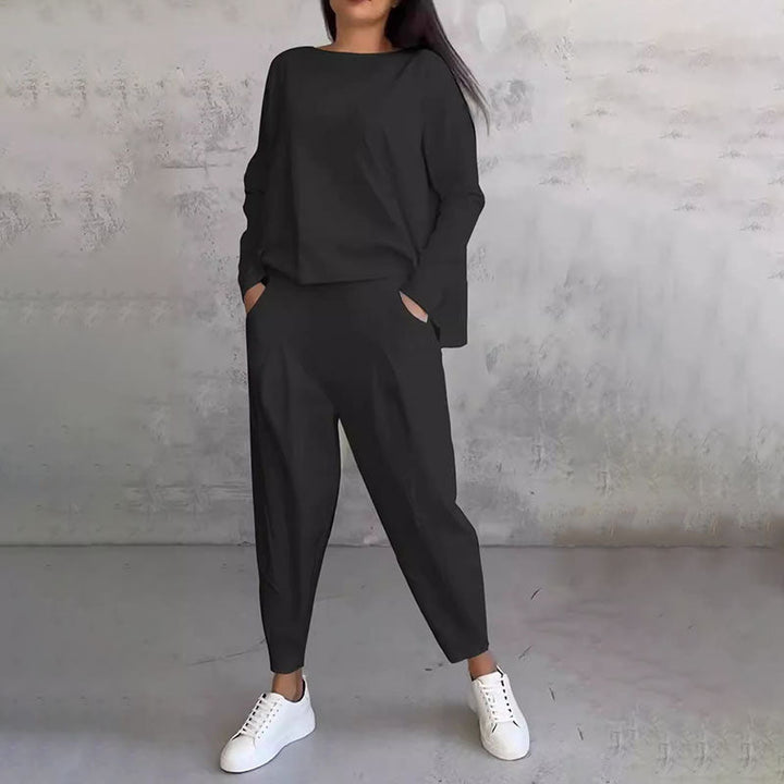 Léa | Conjunto de dos piezas con top de manga larga y pantalón holgado