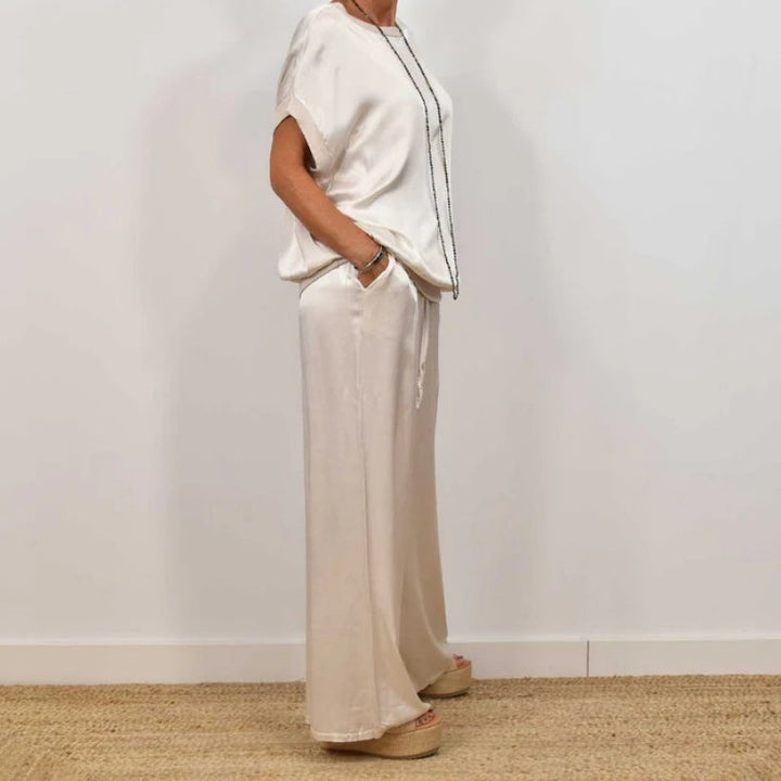 Emily - Elegante conjunto de satén de dos piezas