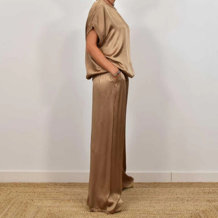 Emily - Elegante conjunto de satén de dos piezas