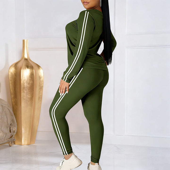 Lila - Conjunto de chándal de 2 piezas para mujeres con mangas largas