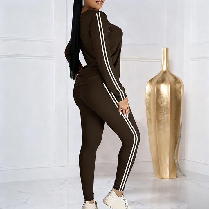 Lila - Conjunto de chándal de 2 piezas para mujeres con mangas largas