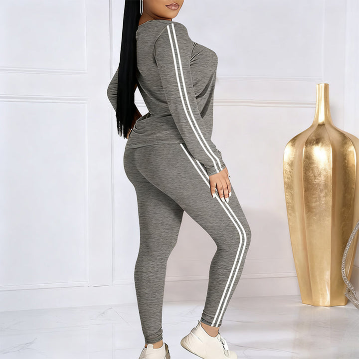 Lila - Conjunto de chándal de 2 piezas para mujeres con mangas largas