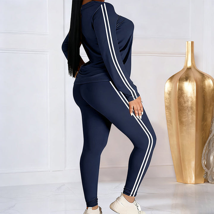 Lila - Conjunto de chándal de 2 piezas para mujeres con mangas largas
