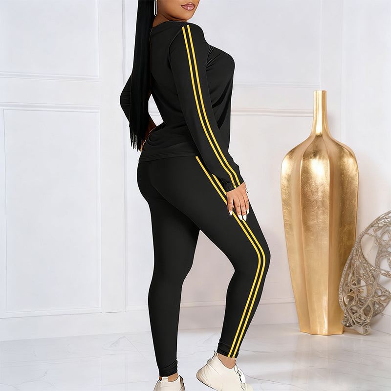 Lila - Conjunto de chándal de 2 piezas para mujeres con mangas largas