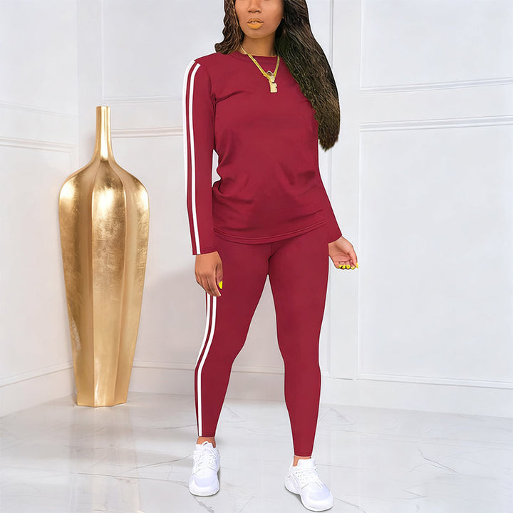 Lila - Conjunto de chándal de 2 piezas para mujeres con mangas largas