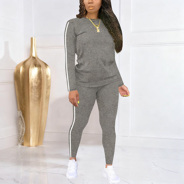 Lila - Conjunto de chándal de 2 piezas para mujeres con mangas largas